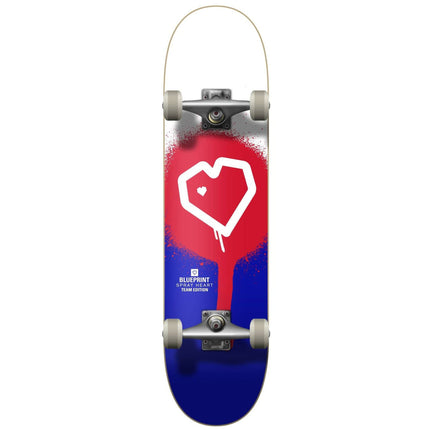 Blueprint Spray Heart V2 Komplet Skateboard - Red/Blue-ScootWorld.dk