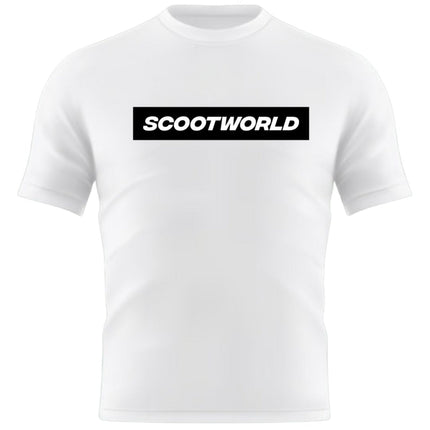 ScootWorld Box Logo Tshirt - White/Black-ScootWorld.dk