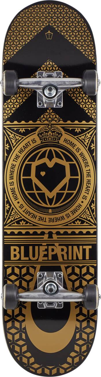 Blueprint Home Heart Komplet Skateboard - Black/Gold-ScootWorld.dk