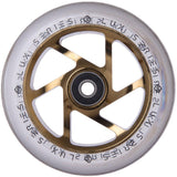 Striker Lux Spoked Clear PU 110mm Hjul til Løbehjul - Clear/Gold Chrome-ScootWorld.dk