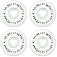 Heart Supply Clean Heart 99A Skateboard Hjul 4-Pak - White/Black-ScootWorld.dk