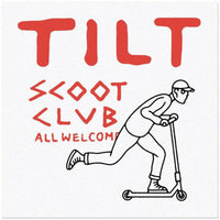 Tilt Scoot Club Klistermærke Til Løbehjul - Hvid-ScootWorld.dk